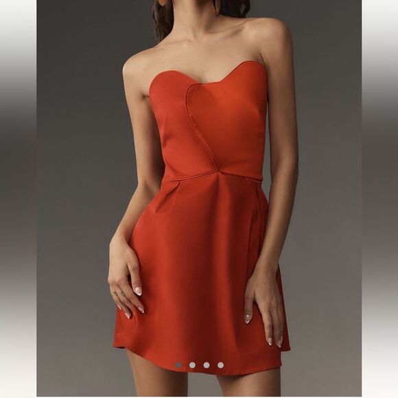 Farm Rio x Anthropologie Strapless Heart Mini Dress